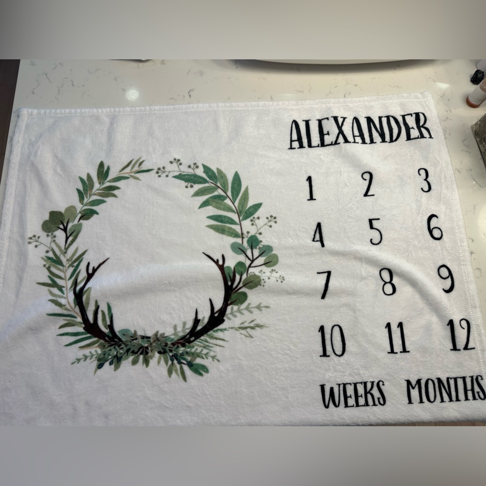 Personalized Baby Milestone Blanket - Alexander